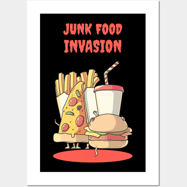 Junk food invasion Wall Art by soondoock